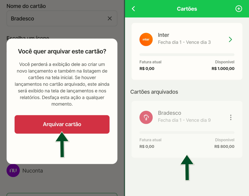 Cartão de crédito - Como excluir - Passos 5 e 6.jpg