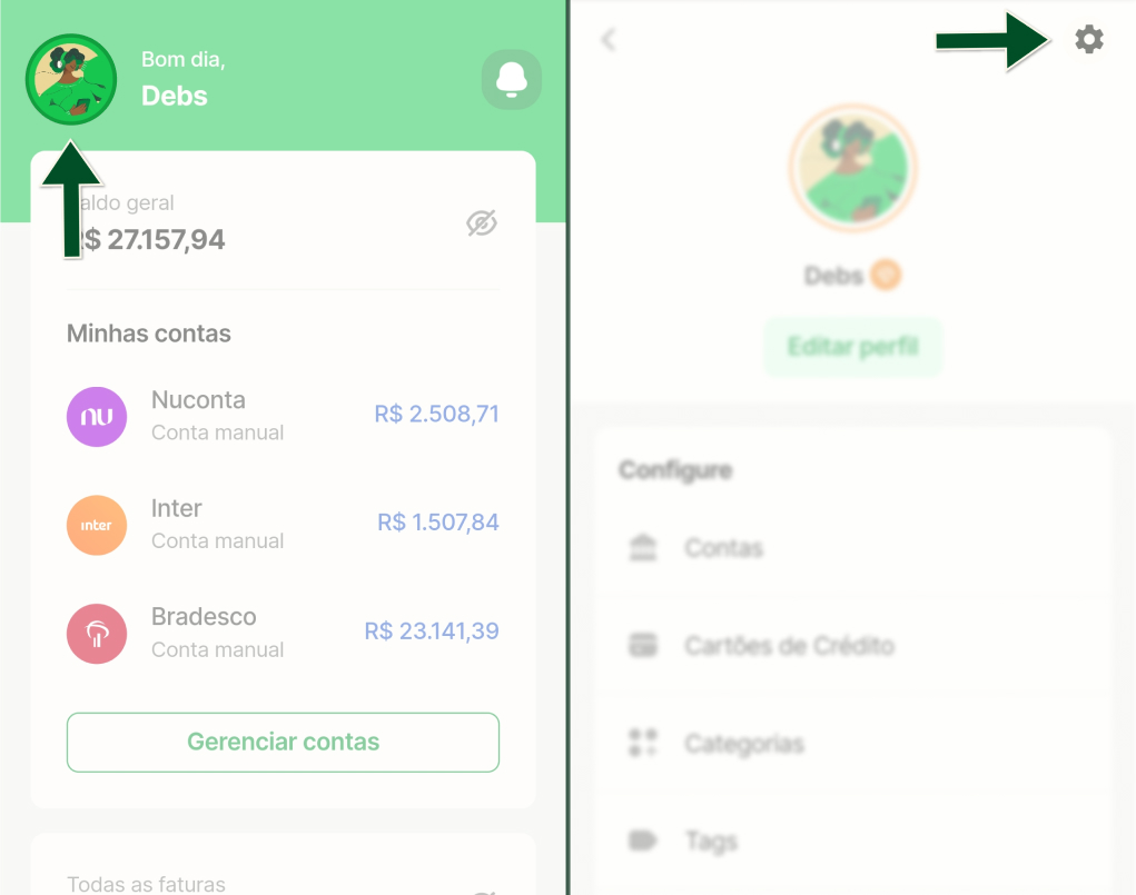 Funcionalidades -  Configurações - Assinatura via App Store - Passos 1 e 2.jpg