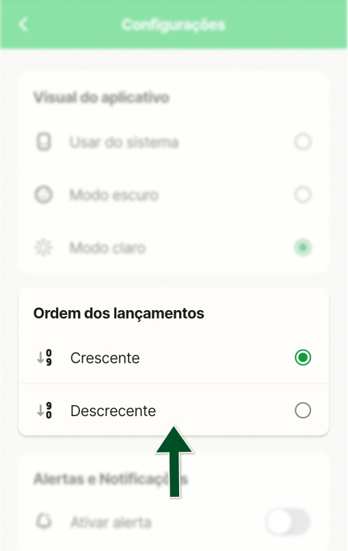 Funcionalidades -  Configurações - Ordem dos lançamentos - Passos 3.jpg