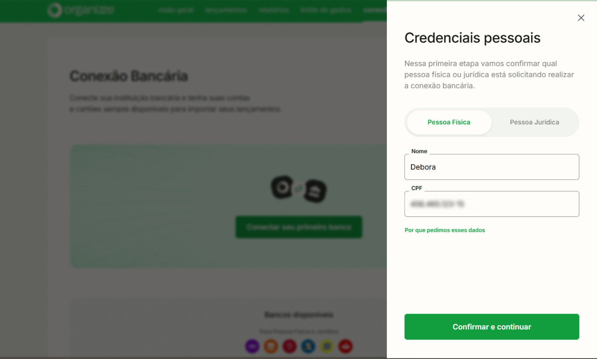 Funcionalidades -  Conexão bancária - Como conectar primeira conta - 3.jpg
