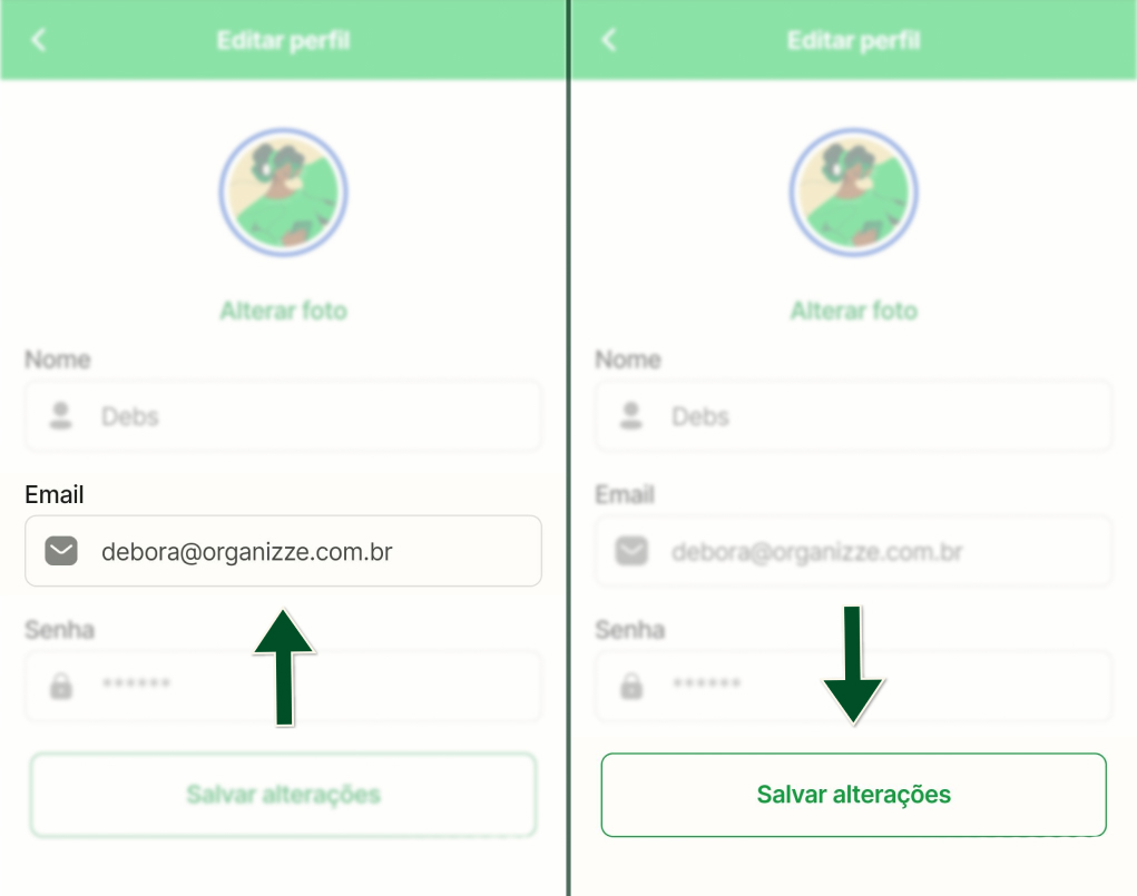 Funcionalidades -  Como alterar email - Passos 3 e4.jpg