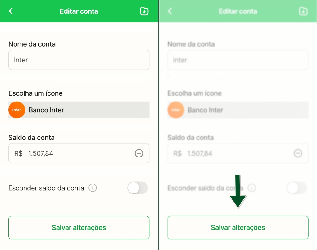 Funcionalidades -  Conta - Editar conta - Passos 3 e 4.jpg