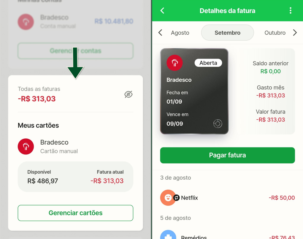 Funcionalidades -  Cartão de crédito - Fatura - Passos 1 e 2.jpg