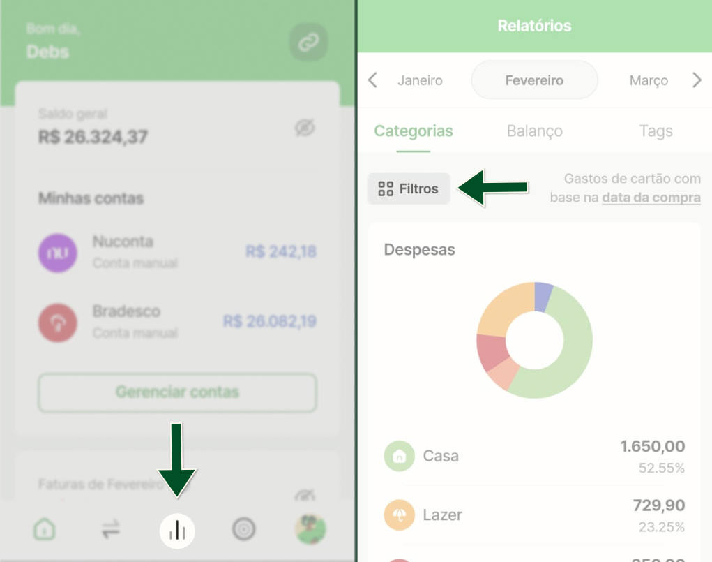 Funcionalidades -  Relatórios - Filtro - Status do pagamento - Passos 1 e 2.jpg