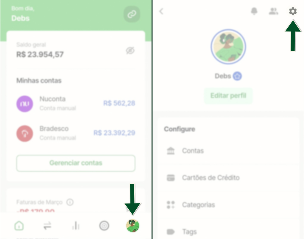Funcionalidades -  Configurações - Segurança (Bloqueio do aplicativo) - Passos 1 e 2.jpg